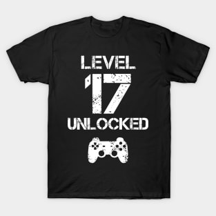 Level 17 Unlocked T-Shirt - 17th Birthday Gift T-Shirt